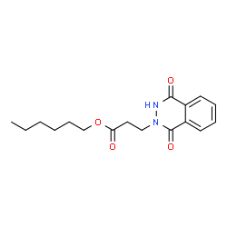 ChemSpider 2D Image | Hexyl 3-(1,4-dioxo-3,4-dihydro-2(1H)-phthalazinyl)propanoate | C17H22N2O4