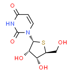 ChemSpider 2D Image | 1-(4-Thio-alpha-L-ribofuranosyl)-2,4(1H,3H)-pyrimidinedione | C9H12N2O5S