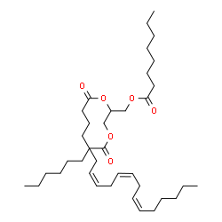 ChemSpider 2D Image | 1,3-Bis(octanoyloxy)-2-propanyl (6Z,9Z,12Z)-6,9,12-octadecatrienoate | C37H64O6