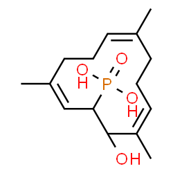 ChemSpider 2D Image | [(2Z,6Z)-1-Hydroxy-3,7,11-trimethyl-2,6,10-dodecatrien-1-yl]phosphonic acid | C15H27O4P