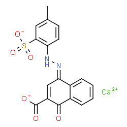 ChemSpider 2D Image | Calcium (4E)-4-[(4-methyl-2-sulfonatophenyl)hydrazono]-1-oxo-1,4-dihydro-2-naphthalenecarboxylate | C18H12CaN2O6S