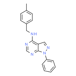 ChemSpider 2D Image | N-(4-Methylbenzyl)-1-phenyl-1H-pyrazolo[3,4-d]pyrimidin-4-amine | C19H17N5