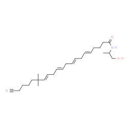 ChemSpider 2D Image | (5E,8E,11E,14E)-20-Cyano-N-(1-hydroxy-2-propanyl)-16,16-dimethyl-5,8,11,14-icosatetraenamide | C26H42N2O2