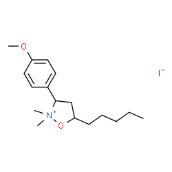 ChemSpider 2D Image | 3-(4-Methoxyphenyl)-2,2-dimethyl-5-pentyl-1,2-oxazolidin-2-ium iodide | C17H28INO2