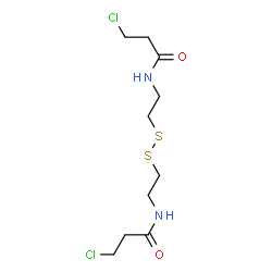 ChemSpider 2D Image | N,N'-(Disulfanediyldi-2,1-ethanediyl)bis(3-chloropropanamide) | C10H18Cl2N2O2S2