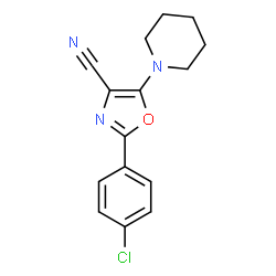 ChemSpider 2D Image | 2-(4-chlorophenyl)-5-(1-piperidinyl)-4-oxazolecarbonitrile | C15H14ClN3O