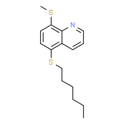 ChemSpider 2D Image | 5-(Hexylsulfanyl)-8-(methylsulfanyl)quinoline | C16H21NS2