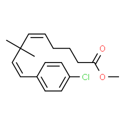 ChemSpider 2D Image | Methyl (5Z,8Z)-9-(4-chlorophenyl)-7,7-dimethyl-5,8-nonadienoate | C18H23ClO2