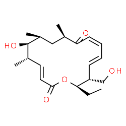 ChemSpider 2D Image | (3E,5S,6S,7S,9R,11Z,13E,15R,16R)-16-Ethyl-6-hydroxy-15-(hydroxymethyl)-5,7,9-trimethyloxacyclohexadeca-3,11,13-triene-2,10-dione | C21H32O5