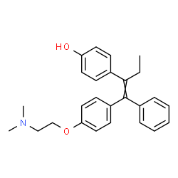 ChemSpider 2D Image | 4-(1-{4-[2-(Dimethylamino)ethoxy]phenyl}-1-phenyl-1-buten-2-yl)phenol | C26H29NO2