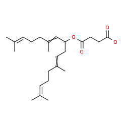ChemSpider 2D Image | 4-Oxo-4-[(2,6,11,15-tetramethyl-2,6,10,14-hexadecatetraen-8-yl)oxy]butanoate | C24H37O4