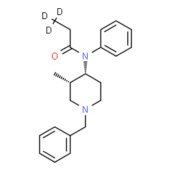ChemSpider 2D Image | N-[(3S,4R)-1-Benzyl-3-methyl-4-piperidinyl]-N-phenyl(3,3,3-~2~H_3_)propanamide | C22H25D3N2O