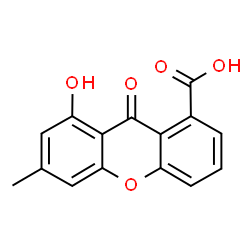 ChemSpider 2D Image | 8-Hydroxy-6-methyl-9-oxo-9H-xanthene-1-carboxylic acid | C15H10O5