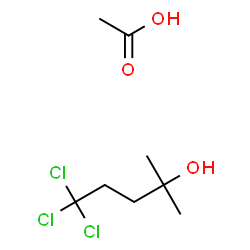 ChemSpider 2D Image | 5,5,5-Trichloro-2-methyl-2-pentanol - acetic acid (1:1) | C8H15Cl3O3