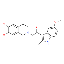 ChemSpider 2D Image | 2-(6,7-Dimethoxy-3,4-dihydro-2(1H)-isoquinolinyl)-1-(5-methoxy-2-methyl-1H-indol-3-yl)ethanone | C23H26N2O4