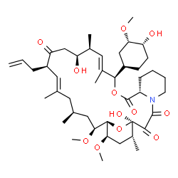 ChemSpider 2D Image | (1R,9S,12R,13E,15S,16S,19R,20E,23S,25S,26R,27R,29R)-19-Allyl-1,16-dihydroxy-12-[(3S,4R)-4-hydroxy-3-methoxycyclohexyl]-25,27-dimethoxy-13,15,21,23,29-pentamethyl-11,30-dioxa-4-azatricyclo[24.3.1.0~4,9
~]triaconta-13,20-diene-2,3,10,18-tetrone | C44H69NO12