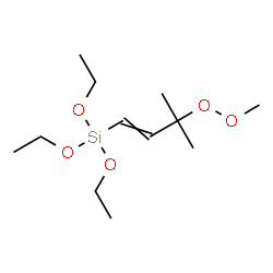 ChemSpider 2D Image | Triethoxy[3-methyl-3-(methylperoxy)-1-buten-1-yl]silane | C12H26O5Si