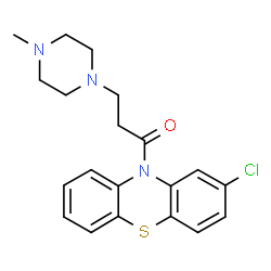 ChemSpider 2D Image | 1-(2-Chloro-10H-phenothiazin-10-yl)-3-(4-methyl-1-piperazinyl)-1-propanone | C20H22ClN3OS