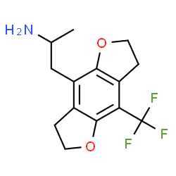 ChemSpider 2D Image | 1-[8-(Trifluoromethyl)-2,3,6,7-tetrahydrofuro[2,3-f][1]benzofuran-4-yl]-2-propanamine | C14H16F3NO2
