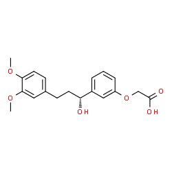 ChemSpider 2D Image | {3-[(1R)-3-(3,4-Dimethoxyphenyl)-1-hydroxypropyl]phenoxy}acetic acid | C19H22O6
