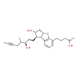 ChemSpider 2D Image | 4-{(1R,2R,3aS,8bS)-2-Hydroxy-1-[(3S)-3-hydroxy-4-methyl-1-octen-6-yn-1-yl]-2,3,3a,8b-tetrahydro-1H-benzo[b]cyclopenta[d]furan-5-yl}butanoic acid | C24H30O5