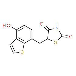 ChemSpider 2D Image | 5-[(4-Hydroxybenzo[b]thien-7-yl)methyl]-2,4-thiazolidinedione | C12H9NO3S2