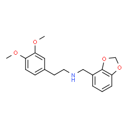 ChemSpider 2D Image | N-(1,3-Benzodioxol-4-ylmethyl)-2-(3,4-dimethoxyphenyl)ethanamine | C18H21NO4