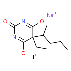 ChemSpider 2D Image | Pentobarbital sodium | C11H17N2NaO3