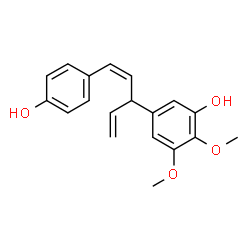 ChemSpider 2D Image | 5-[(1Z)-1-(4-Hydroxyphenyl)-1,4-pentadien-3-yl]-2,3-dimethoxyphenol | C19H20O4