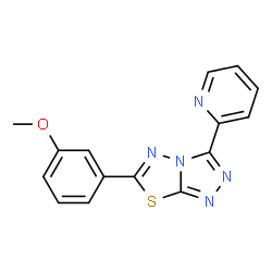 ChemSpider 2D Image | 6-(3-Methoxyphenyl)-3-(2-pyridinyl)[1,2,4]triazolo[3,4-b][1,3,4]thiadiazole | C15H11N5OS
