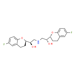 ChemSpider 2D Image | (1R,1'R)-2,2'-Iminobis{1-[(2R)-6-fluoro-3,4-dihydro-2H-chromen-2-yl]ethanol} | C22H25F2NO4