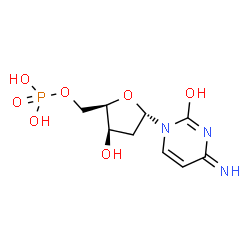 ChemSpider 2D Image | 1-(2-Deoxy-5-O-phosphono-alpha-D-threo-pentofuranosyl)-4-imino-1,4-dihydro-2-pyrimidinol | C9H14N3O7P