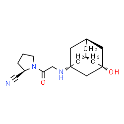 ChemSpider 2D Image | (2R)-1-{N-[(3R,5R)-3-Hydroxyadamantan-1-yl]glycyl}-2-pyrrolidinecarbonitrile | C17H25N3O2