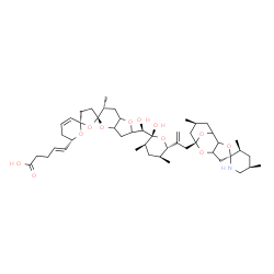 ChemSpider 2D Image | (4E)-5-[(5R,5'R,6R,6''S)-2-{(R)-Hydroxy[(2R,3R,5S,6S)-2-hydroxy-3,5-dimethyl-6-{3-[(2S,3S,5R,8'S,10'S)-3,5,10'-trimethyl-8'H-spiro[piperidine-2,4'-[3,7,12]trioxatricyclo[6.3.1.0~2,6~]dodecan]-8'-yl]-1
-propen-2-yl}tetrahydro-2H-pyran-2-yl]methyl}-6-methyl-2,3,3',3a,4',5'',6,6'',7,7a-decahydrodispiro[furo[3,2-b]pyran-5,2'-furan-5',2''-pyran]-6''-yl]-4-pentenoic acid | C47H71NO12