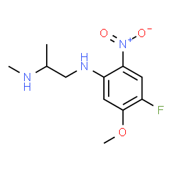 ChemSpider 2D Image | N~1~-(4-Fluoro-5-methoxy-2-nitrophenyl)-N~2~-methyl-1,2-propanediamine | C11H16FN3O3