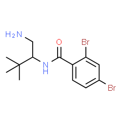 ChemSpider 2D Image | N-(1-Amino-3,3-dimethyl-2-butanyl)-2,4-dibromobenzamide | C13H18Br2N2O