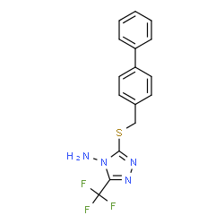 ChemSpider 2D Image | 3-[(4-Biphenylylmethyl)sulfanyl]-5-(trifluoromethyl)-4H-1,2,4-triazol-4-amine | C16H13F3N4S