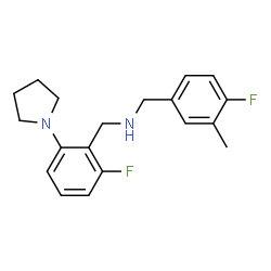 ChemSpider 2D Image | 1-(4-Fluoro-3-methylphenyl)-N-[2-fluoro-6-(1-pyrrolidinyl)benzyl]methanamine | C19H22F2N2