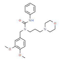 ChemSpider 2D Image | 1-(3,4-Dimethoxybenzyl)-1-[3-(4-morpholinyl)propyl]-3-phenylurea | C23H31N3O4