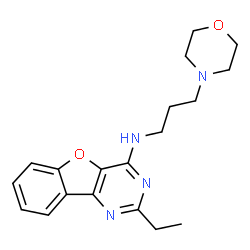 ChemSpider 2D Image | 2-Ethyl-N-[3-(4-morpholinyl)propyl][1]benzofuro[3,2-d]pyrimidin-4-amine | C19H24N4O2