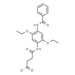 ChemSpider 2D Image | 4-{[4-(Benzoylamino)-2,5-diethoxyphenyl]amino}-4-oxobutanoate | C21H23N2O6