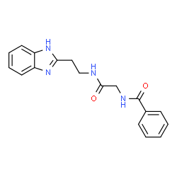 ChemSpider 2D Image | N-(2-{[2-(1H-Benzimidazol-2-yl)ethyl]amino}-2-oxoethyl)benzamide | C18H18N4O2
