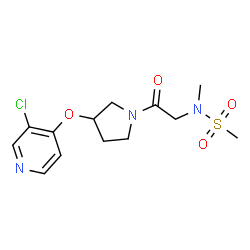 ChemSpider 2D Image | N-(2-{3-[(3-Chloro-4-pyridinyl)oxy]-1-pyrrolidinyl}-2-oxoethyl)-N-methylmethanesulfonamide | C13H18ClN3O4S