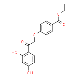ChemSpider 2D Image | Ethyl 4-[2-(2,4-dihydroxyphenyl)-2-oxoethoxy]benzoate | C17H16O6