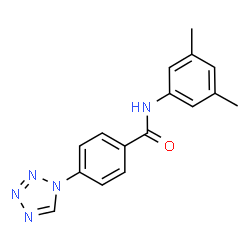 ChemSpider 2D Image | N-(3,5-Dimethylphenyl)-4-(1H-tetrazol-1-yl)benzamide | C16H15N5O