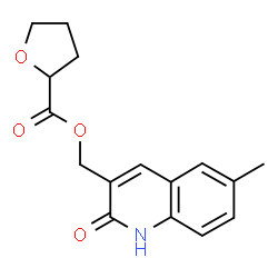 ChemSpider 2D Image | (6-Methyl-2-oxo-1,2-dihydro-3-quinolinyl)methyl tetrahydro-2-furancarboxylate | C16H17NO4