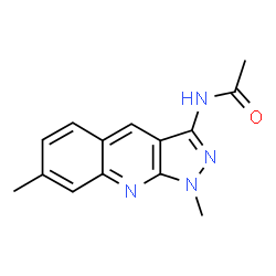 ChemSpider 2D Image | N-(1,7-dimethyl-3-pyrazolo[3,4-b]quinolinyl)acetamide | C14H14N4O
