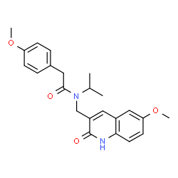 ChemSpider 2D Image | N-Isopropyl-N-[(6-methoxy-2-oxo-1,2-dihydro-3-quinolinyl)methyl]-2-(4-methoxyphenyl)acetamide | C23H26N2O4