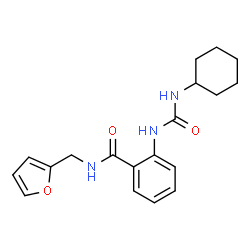 ChemSpider 2D Image | 2-[(Cyclohexylcarbamoyl)amino]-N-(2-furylmethyl)benzamide | C19H23N3O3