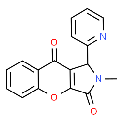 ChemSpider 2D Image | 2-Methyl-1-(2-pyridinyl)-1,2-dihydrochromeno[2,3-c]pyrrole-3,9-dione | C17H12N2O3